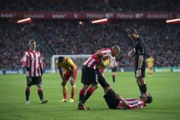 Athletic de Bilbao-Barcelona. Lesión de Balenziaga.