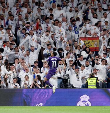 2-0. Rodrygo celebra el segundo gol que marca en el minuto 72 de partido.
