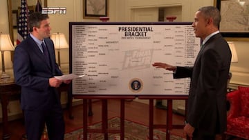 Barack Obama, con el Bracket presidencial de 2015.