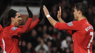 Tévez y Cristiano en su época en el Manchester United.