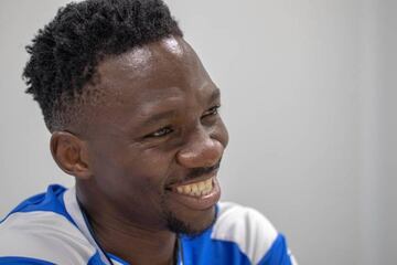 Enjoying the chat | Kenneth Omeruo jokes with AS English journalist Robbie Dunne.