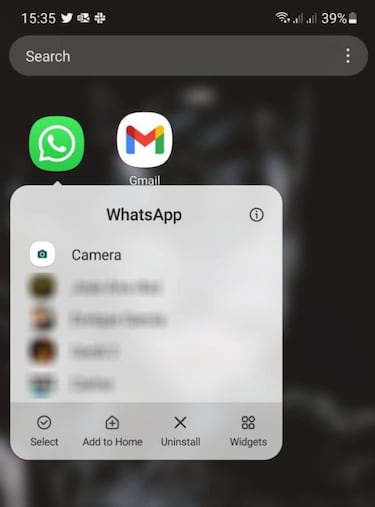 WhatsApp's hidden menu in its icon and how to activate it