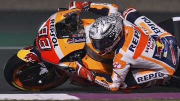 El piloto español de MotoGP, Marc Márquez, de Repsol Honda, durante la segunda jornada de entrenamientos libres.