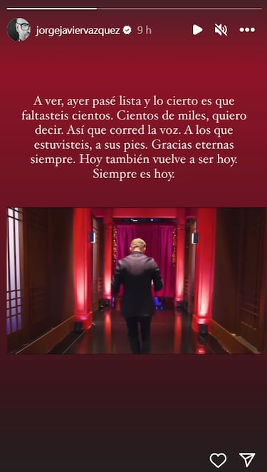 La peticin de Jorge Javier Vzquez tras estrenar Cuentos chinos: Corred la voz