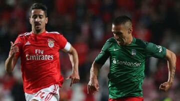 LISBON, PORTUGAL - APRIL 22: Leandro Barrera of CS Maritimo in action during the Liga NOS match between SL Benfica and CS Maritimo at Estadio da Luz on April 22, 2019 in Lisbon, Portugal. (Photo by Gualter Fatia/Getty Images)