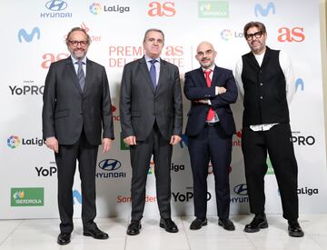 Juan Cantón Director General de Prensa de Prisa Media, José Manuel Franco presidente del Consejo Superior de Deportes, Carlos Núñez presidente ejecutivo de PRISA Media y Vicente Jiménez Director del Diario AS.








