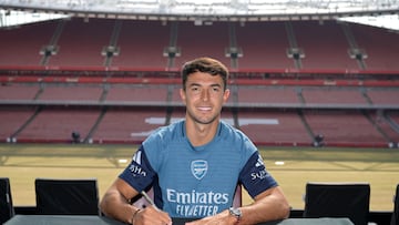 LONDON, ENGLAND - JULY 02: Arsenal unveil new signing Martin Zubimendi at Emirates Stadium on July 02, 2025 in London, England. (Photo by Stuart MacFarlane/Arsenal FC via Getty Images)