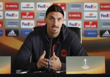 Manchester United's Zlatan Ibrahimovic during the press conference.