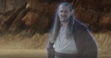 El maestro Qui-Gon Jinn consiguió transformarse en fantasma de la Fuerza.