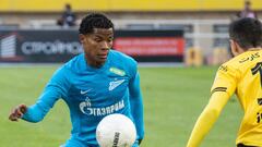 Wilmar Barrios durante un partido de Zenit de San Petersburgo.