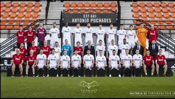 La plantilla del Valencia 2018-19.