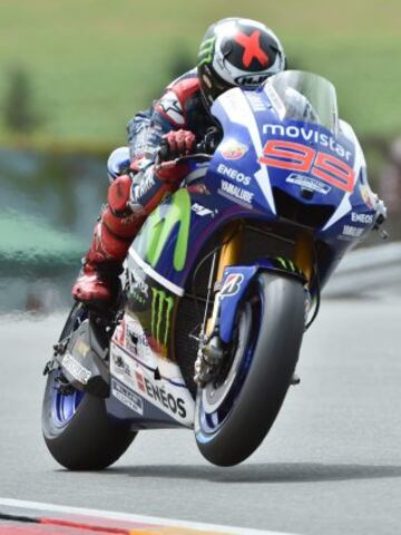 Jorge Lorenzo durante la calificación en el GP de Alemania.