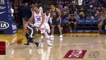 El destrozo-vacile de Curry a Marc Gasol en su décimo triple