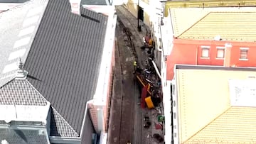 El vídeo a vista de dron del funicular de Lisboa el día después de la tragedia que encoge el corazón