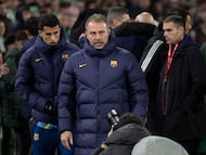Hansi Flick durante el partido correspondiente a los octavos de final de la Copa del Rey disputado ante el Racing de Santander.