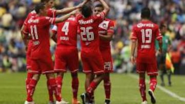 Trejo hizo el gol de los Diablos en el Estadio Azteca. 