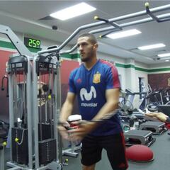 Piqué guardó reposo y no entrenó en el gimnasio con el grupo