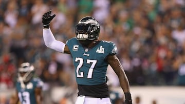 PHILADELPHIA, PA - SEPTEMBER 06: Malcolm Jenkins #27 of the Philadelphia Eagles reacts before the game against the Atlanta Falcons at Lincoln Financial Field on September 6, 2018 in Philadelphia, Pennsylvania.   Mitchell Leff/Getty Images/AFP
 == FOR NEWSPAPERS, INTERNET, TELCOS &amp; TELEVISION USE ONLY ==