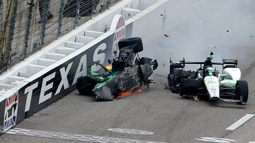 Imagen del fuerte accidente de Newgarden y Daly.