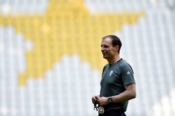 UEFA Champions League Final - Juventus stadium, Turin, Italy - 29/5/17 - Juventus's coach Massimiliano Allegri attends the training session during the open media day.