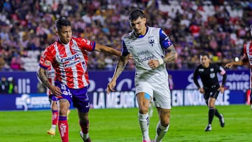 Brandon Vazquez of Monterrey during the 11th round match between Atletico San Luis and Monterrey as part of the Liga BBVA MX, Torneo Apertura 2024 at Alfonso Lastras Stadium on October 05, 2024 in San Luis Potosi, Mexico.