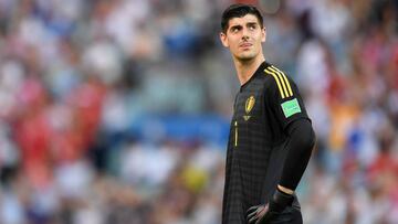 Courtois, en un partido con Bélgica.