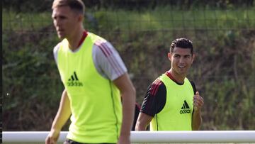 Primeras imágenes de Cristiano en práctica del United