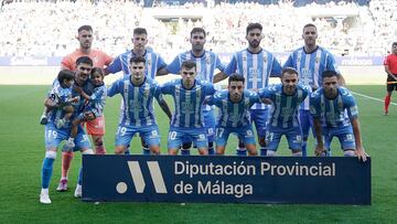 Once inicial del Málaga ante el Huesca.