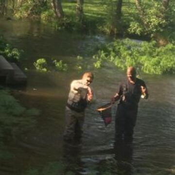 Terry Porter, pescando en Arzúa.