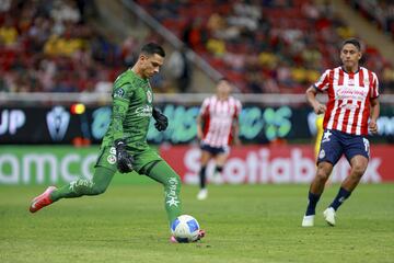   Luis Malagon of America during the round of 16 first leg match between Guadalajara and America as part of the CONCACAF Champions Cup 2025, at Akron Stadium on March 05, 2025 in Guadalajara, Jalisco, Mexico.