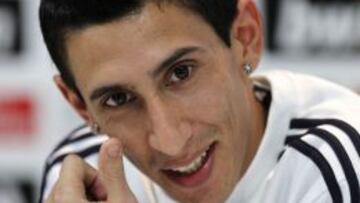 Ángel Di María durante una rueda de prensa con el Real Madrid.
