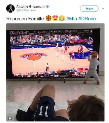 Griezmann presume de TV 4K para ver partidos de la NBA
