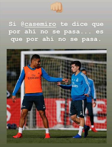 Brahim ya sabe cómo se las gasta Casemiro: "Si te dice que por ahí no se pasa..."