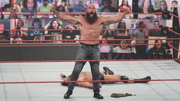 Braun Strowman tras destruir a Drew McIntyre y Bobby Lashley en Raw.