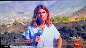 Reporter reacts after La Palma earth tremor caught live on air