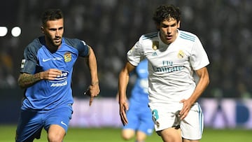 Vallejo, durante el partido Fuenlabrada - Real Madrid.