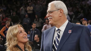 Jeanie Buss y Phil Jackson.