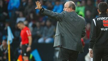 Rafa Benítez durante el partido contra el Barcelona.