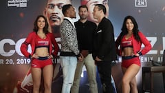 Daniel Jacobs y Julio C&eacute;sar Ch&aacute;vez, cara a cara en la rueda de prensa de presentaci&oacute;n de su combate.