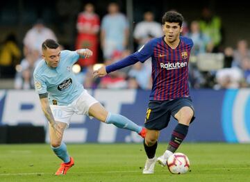 Carles Aleñá con Iago Aspas.