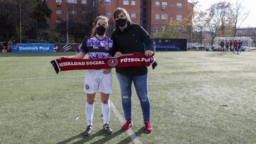 Alicia Gómez, en su homenaje por el Independiente de Vallecas