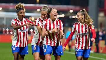 Fiamma celebra un gol con el Atlético en Champions.