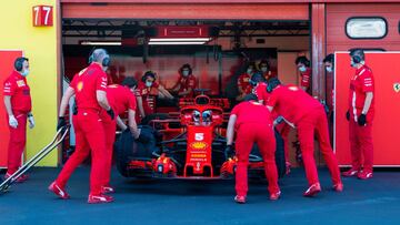 Vettel en el test que hizo Ferrari en Mugello con el coche de 2018.