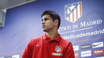El delantero brasileño del Atlético de Madrid, durante la rueda de prensa.