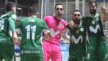 Plantilla del Movistar Inter celebra un gol en Copa del Rey ante el Palma Futsal.
