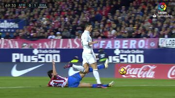 La jugada del penalti señalado a Savic sobre Cristiano