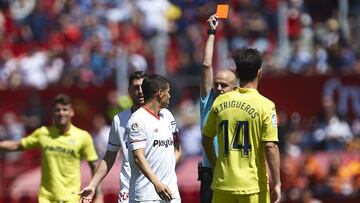 Ben Yedder, expulsado ante el Villarreal.