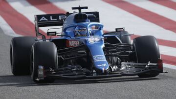 Alonso durante los test de pretemporada en Bahr&eacute;in.