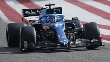 Alonso durante los test de pretemporada en Bahréin.