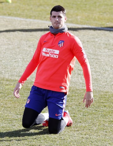 Morata durante el entrenamiento.